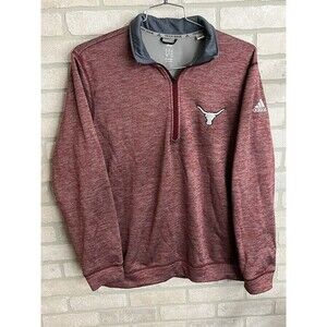 Adidas Texas Longhorns Shirt XL Long Sleeve Men Red Three Quarter Zip Climawarm